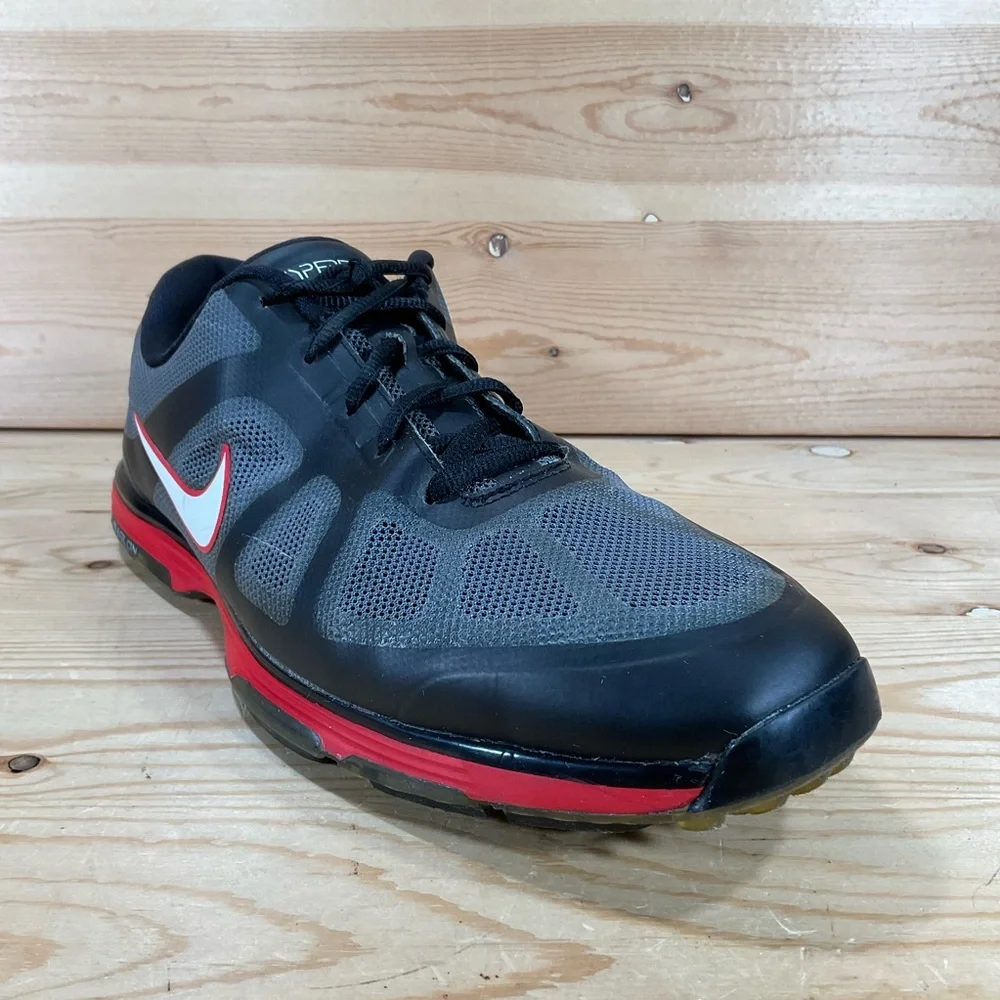Nike Hyperfuse Lunar Ascend Golf Shoes # 483841-001 Men’s Size 11 Black Grey Red